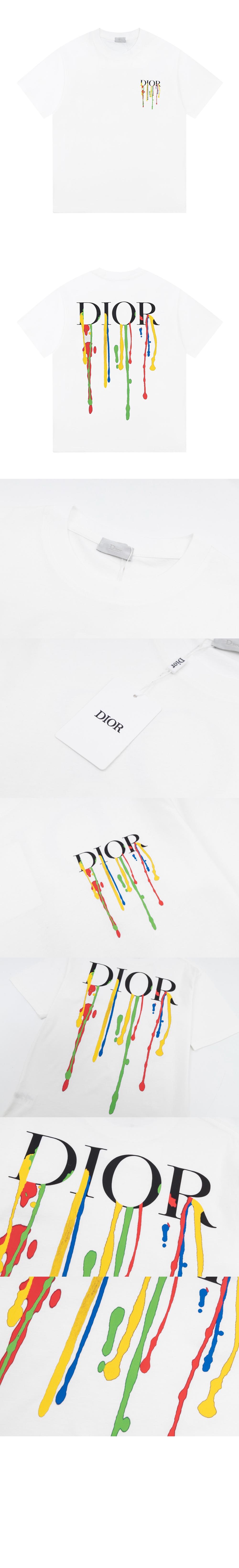 디올 로고 프린트 반팔