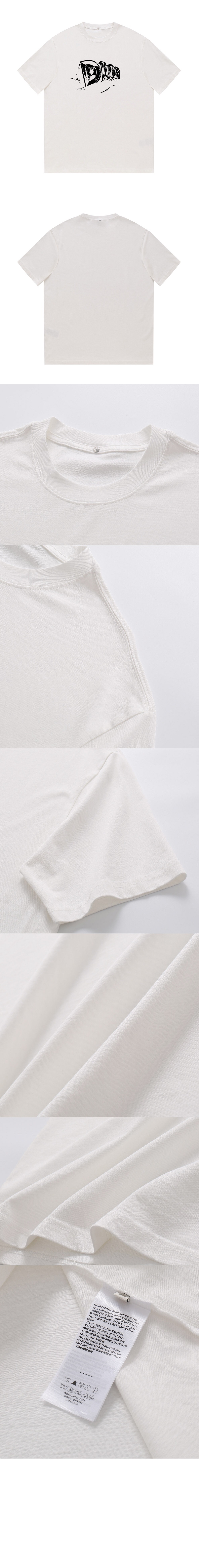 디올 로고 프린트 반팔