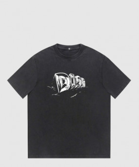 디올 로고 프린트 반팔