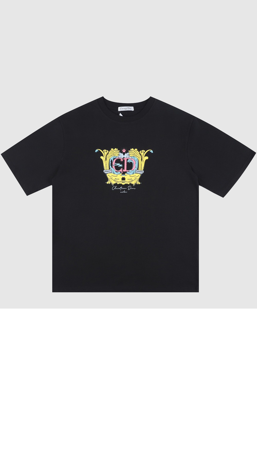 디올 로고 프린트 반팔