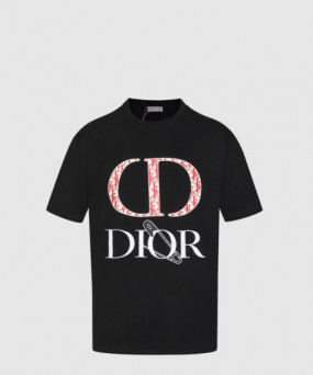 디올 로고 프린트 반팔