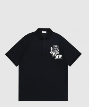 디올 로고 프린트 반팔