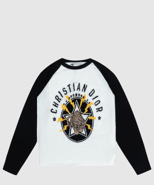 디올 긴팔 프린트 톱