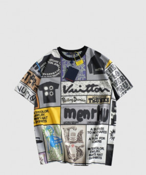 루이비통 로고 프린트 반팔