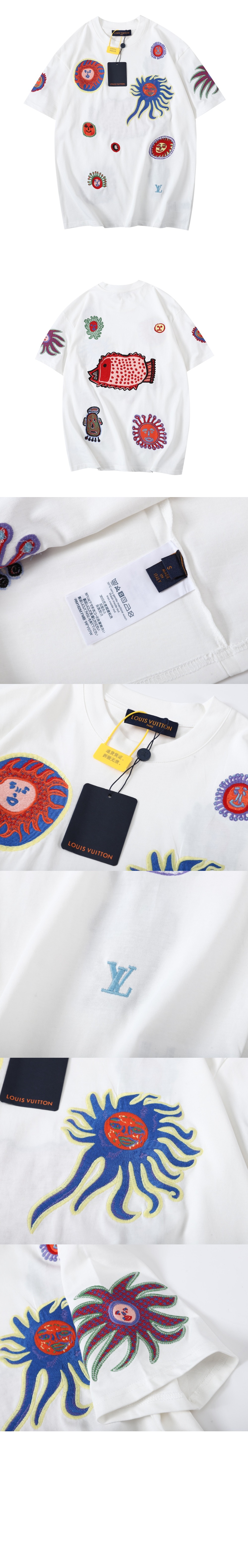 루이비통 로고 프린트 반팔