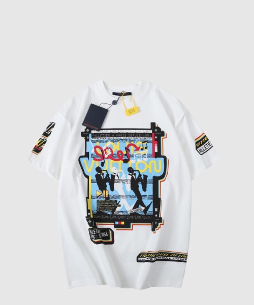 루이비통 로고 프린트 반팔