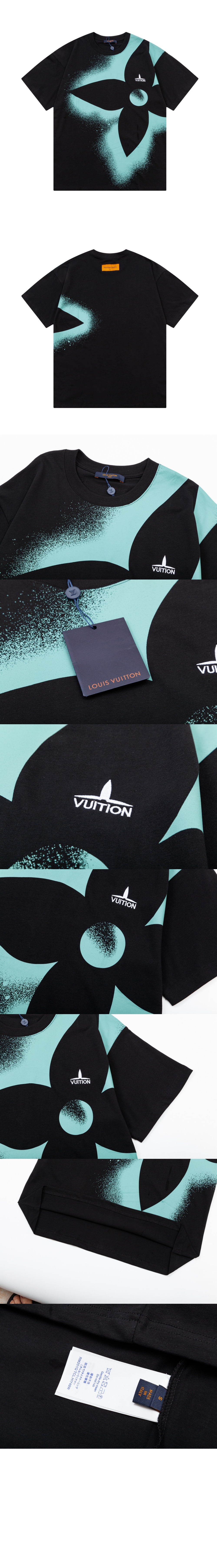 루이비통 로고 프린트 반팔