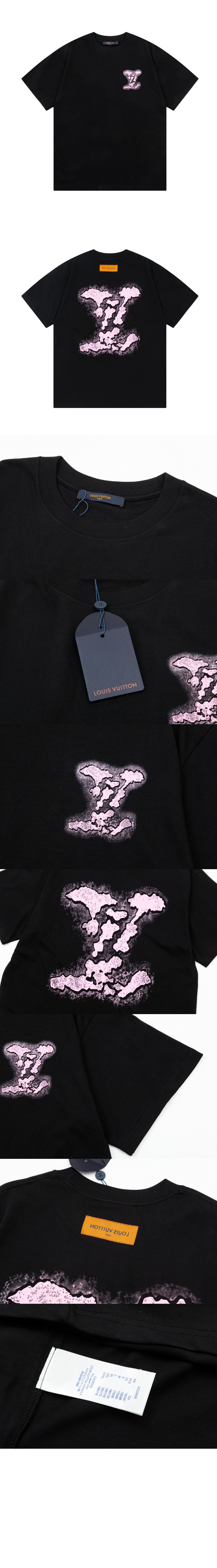 루이비통 로고 프린트 반팔