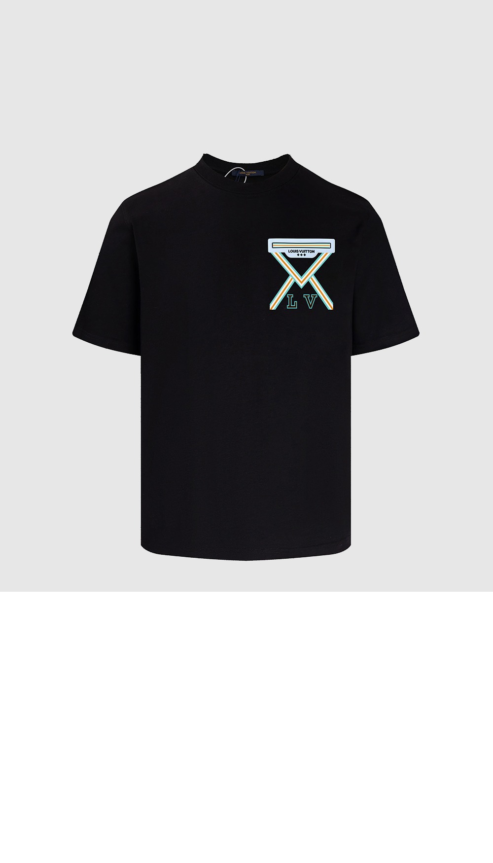 루이비통 로고 프린트 반팔