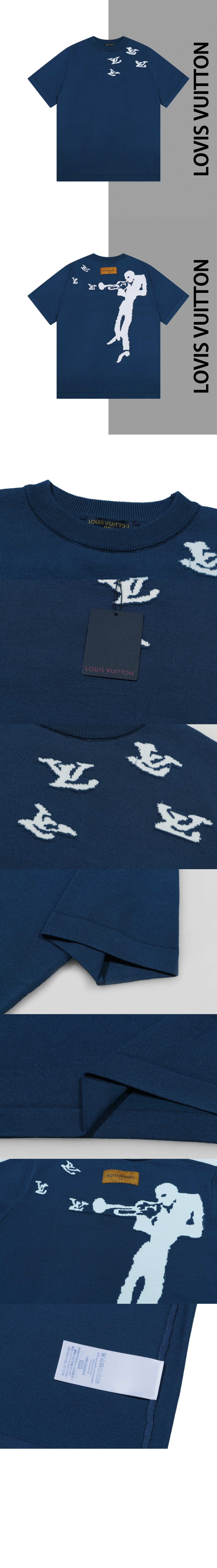 루이비통 로고 프린트 반팔