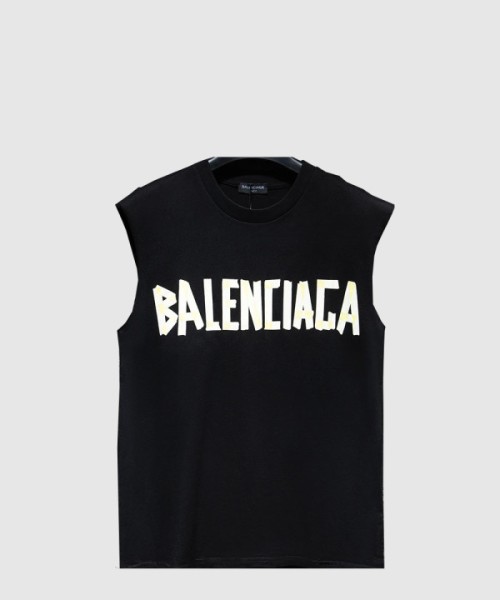 발렌시아가 민소매 프린트 크롭