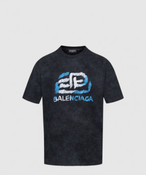 발렌시아가 로고 프린트 반팔