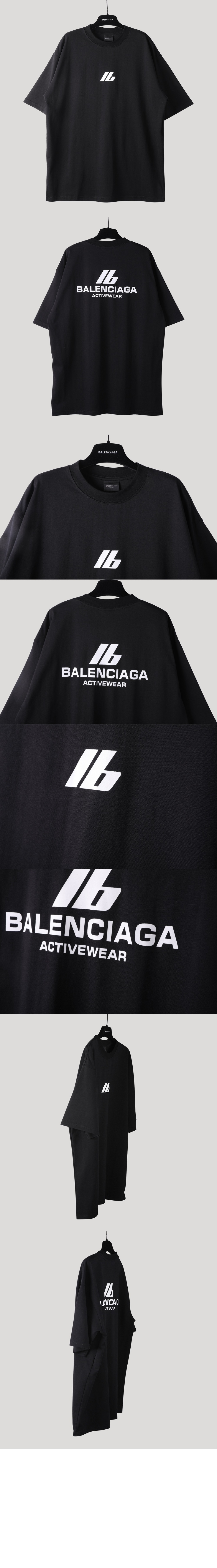 발렌시아가 로고 프린트 반팔