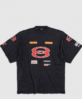 발렌시아가 스폰서 로고 오버사이즈 티셔츠