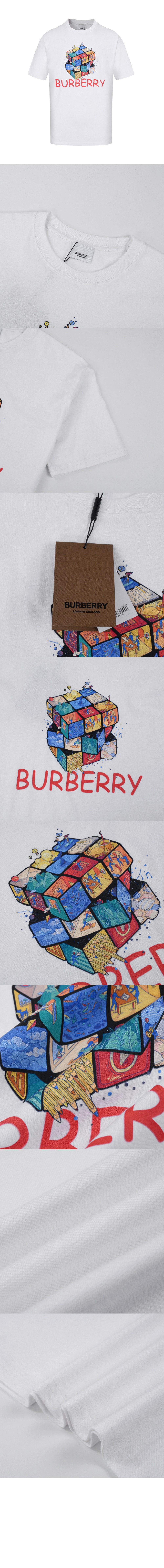 버버리 로고 코튼 티셔츠