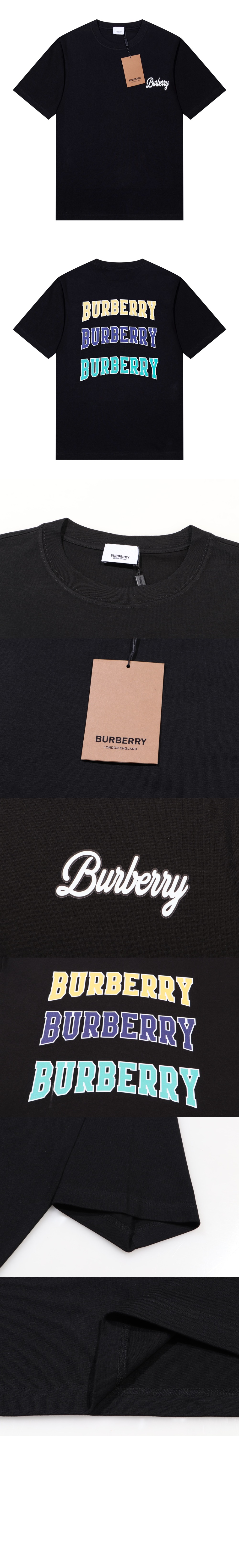 버버리 로고 코튼 티셔츠