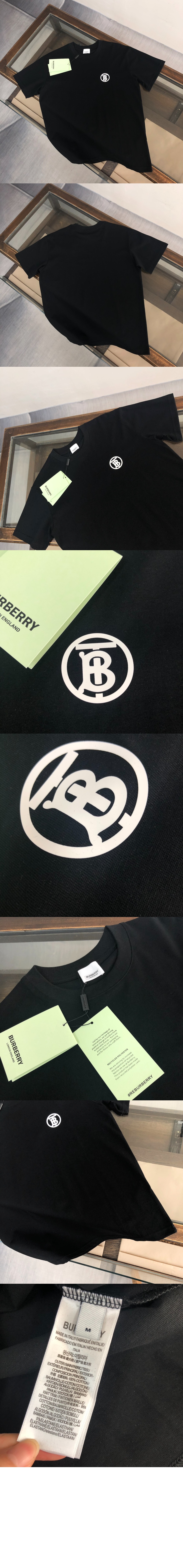 버버리 로고 코튼 티셔츠
