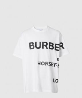 버버리 로고 코튼 티셔츠