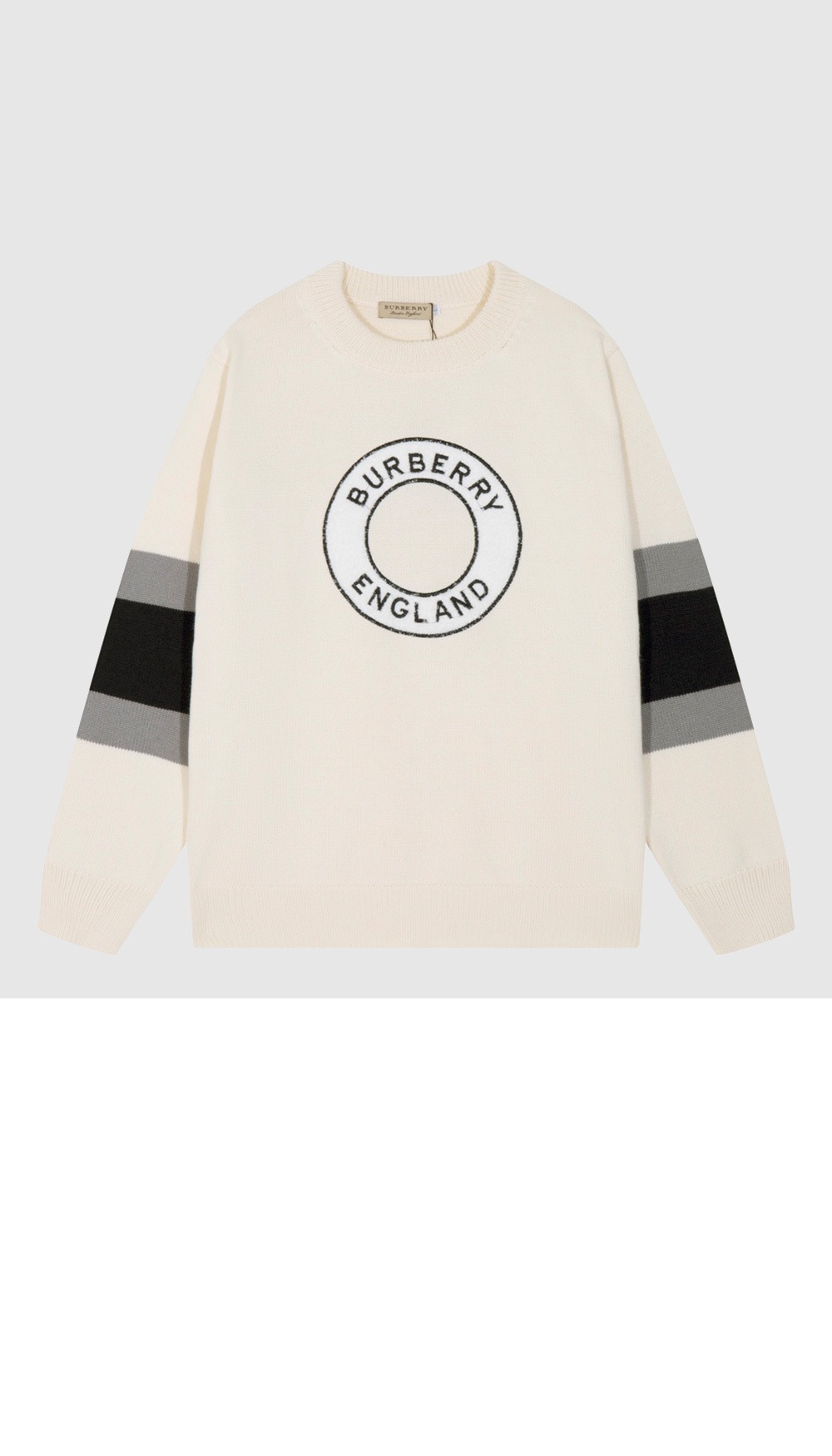 버버리 화이트 스냅 버튼 스웨터
