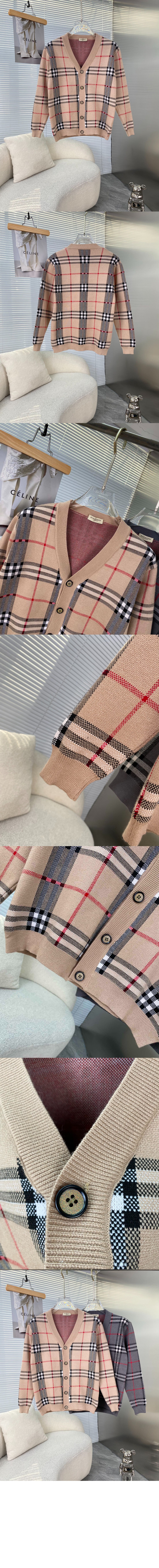 버버리 체크 테크니컬 코튼 가디건