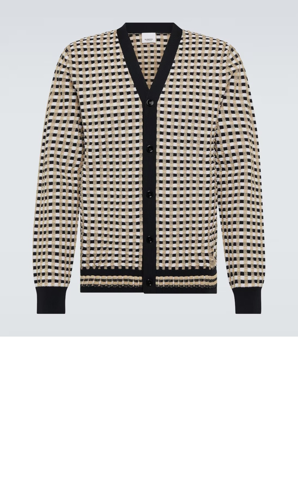 버버리 체크 코튼 블렌드 가디건