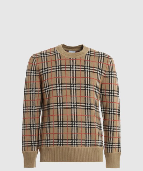 버버리 체크 울 니트