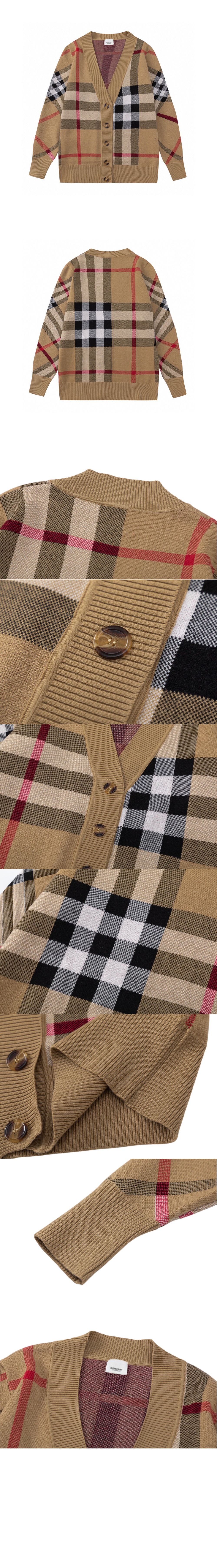 버버리 체크 울 블렌드 가디건