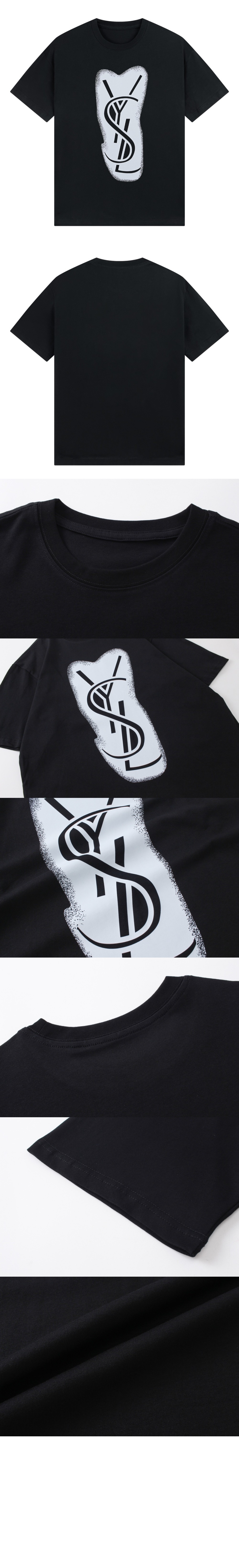 생로랑 로고 프린트 반팔