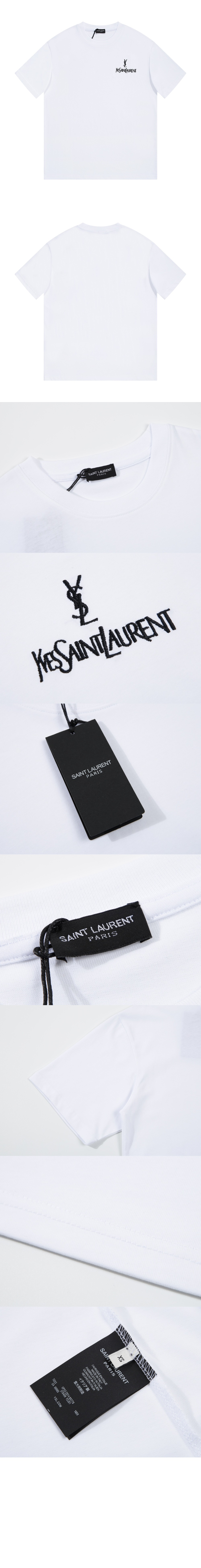 생로랑 로고 프린트 반팔