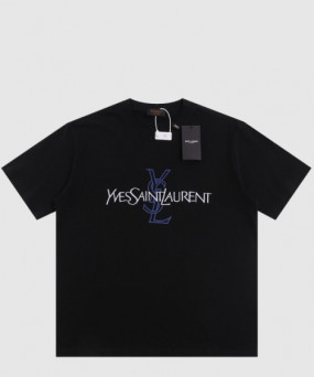 생로랑 로고 프린트 반팔