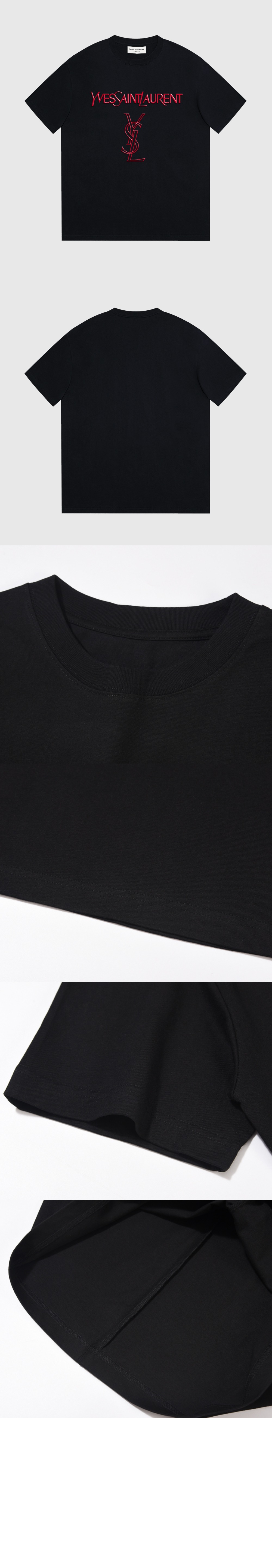 생로랑 로고 프린트 반팔