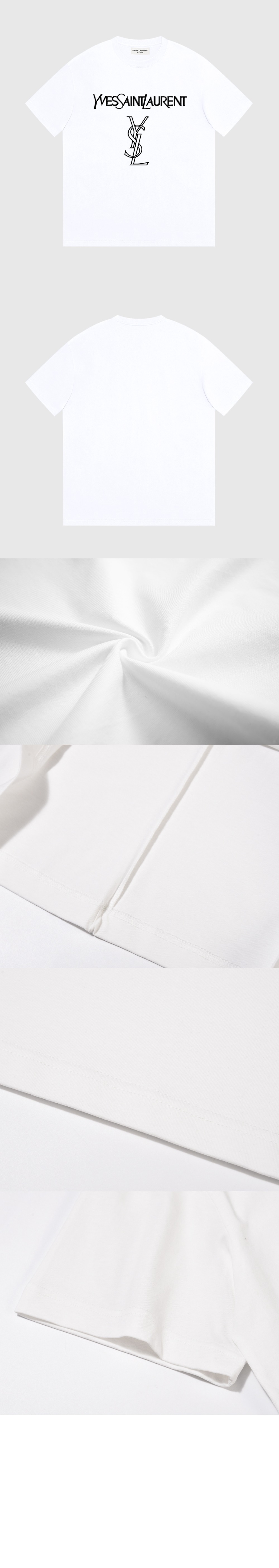 생로랑 로고 프린트 반팔