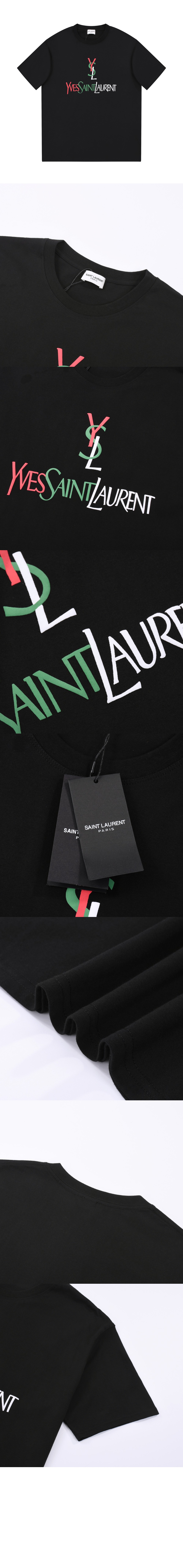 생로랑 로고 프린트 반팔