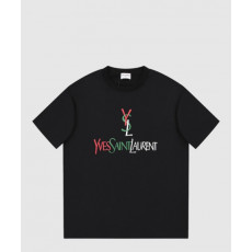 생로랑 로고 프린트 반팔