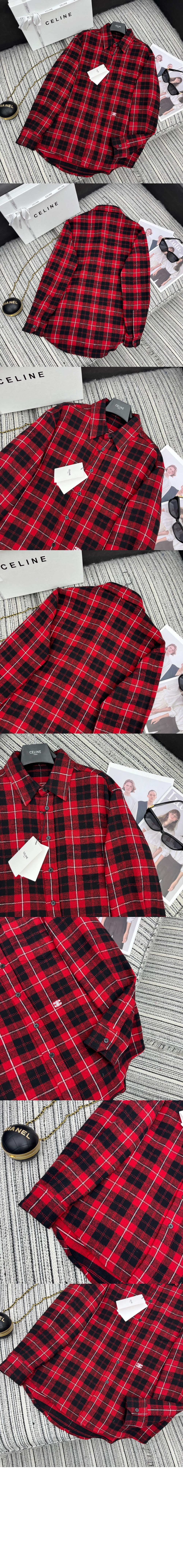 셀린느 럼버잭 셔츠 체크 코튼