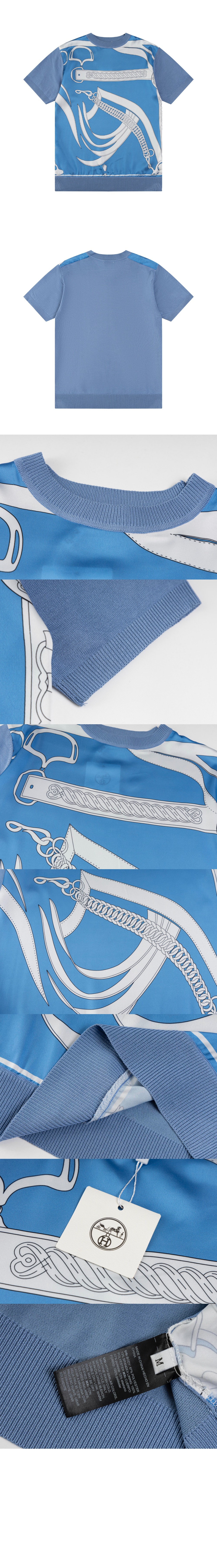 에르메스 로고 프린트 반팔