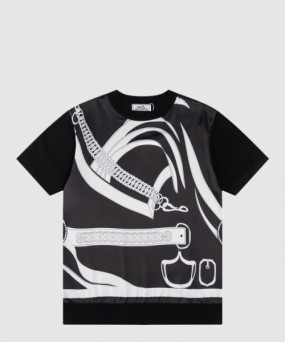 에르메스 로고 프린트 반팔