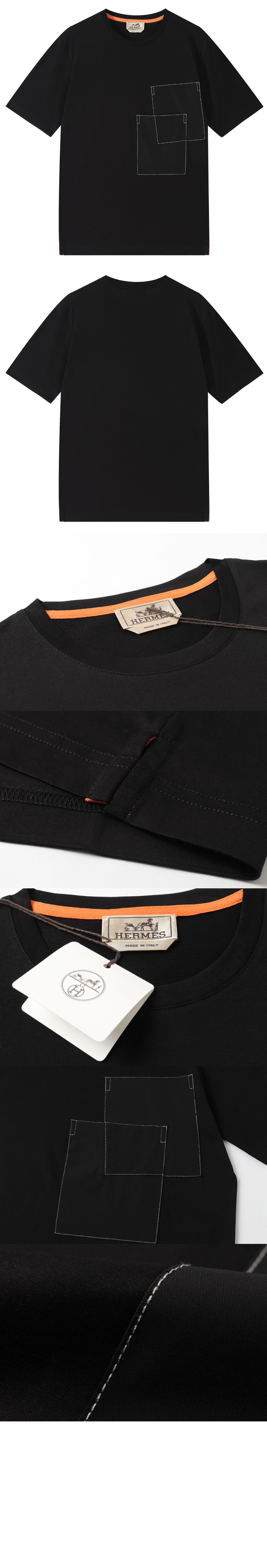 에르메스 로고 프린트 반팔