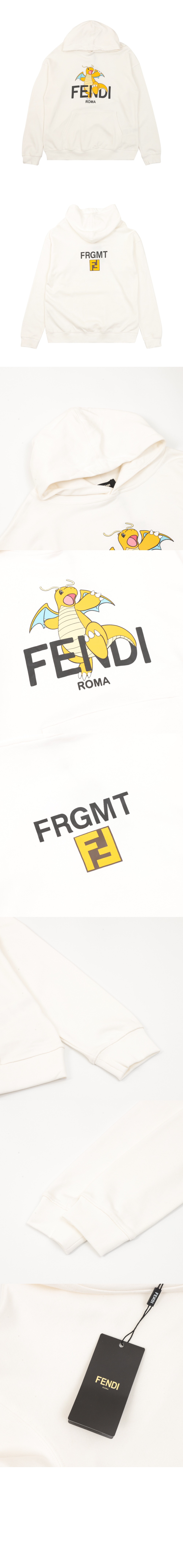 펜디 로고 프린트 코튼 후디