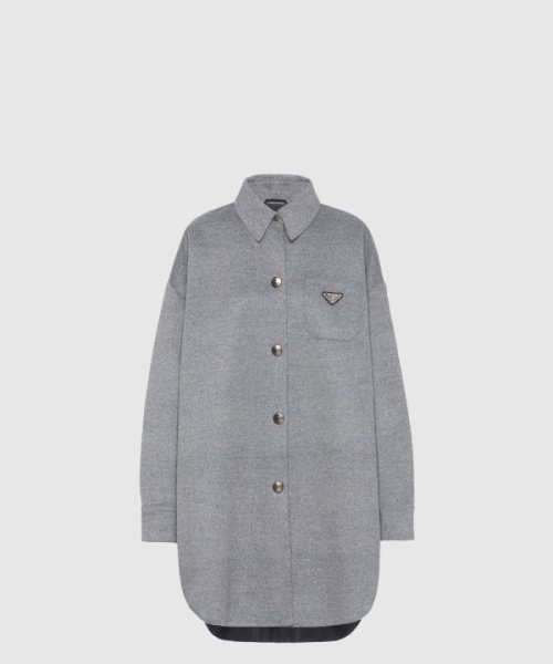 프라다 로고 프린트 셔츠 톱