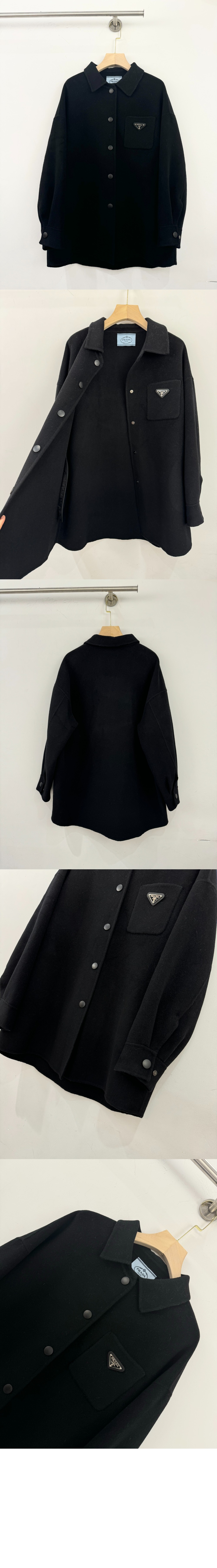 프라다 로고 프린트 셔츠 톱