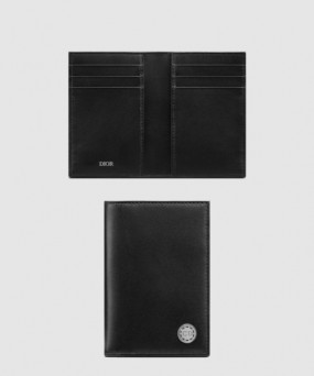디올 스무스 소가죽 더블 폴딩 카드지갑 2ESCH