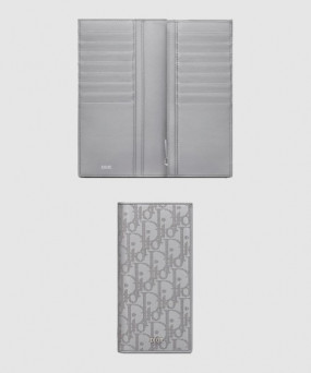 디올 오블리크 갤럭시 엠보 가죽 장지갑 2ESBC