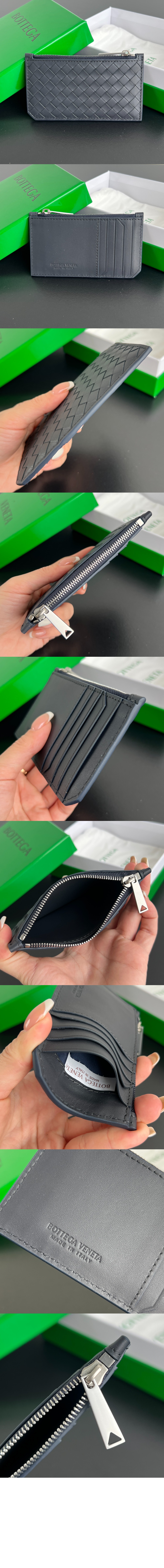 보테가베네타 인트레치아토 피콜로 지퍼 카드 케이스 805827