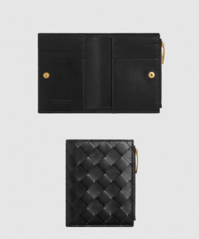 보테가베네타 스몰 인트레치아토 폴더형 지퍼 지갑 742330