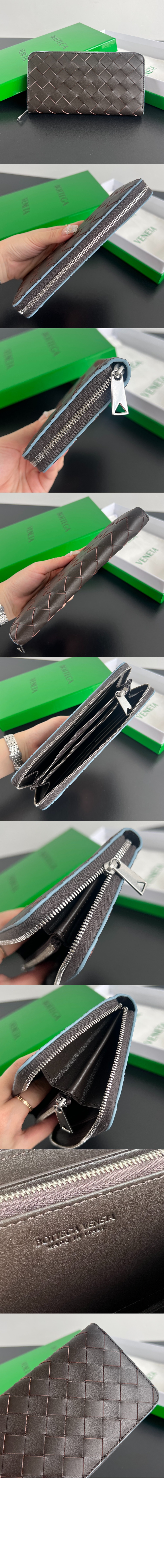 보테가베네타 인트레치아토 지퍼-어라운드 지갑 749427