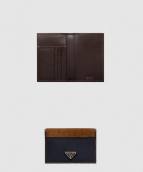 프라다 리나일론 및 가죽 여권 지갑 2MV017