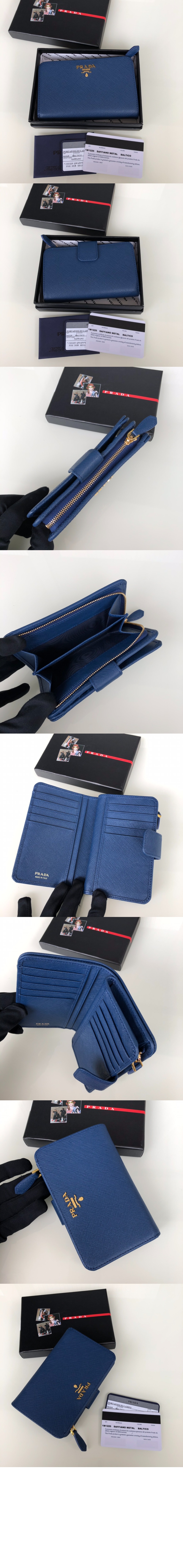 프라다 레터링 사피아노 중지갑 1M1225