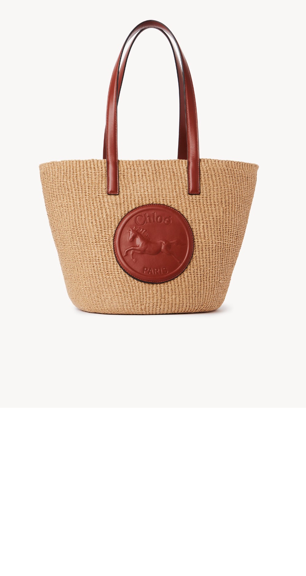 끌로에 천연 섬유 소재의 라지 Horse Medal 바스켓 SS591