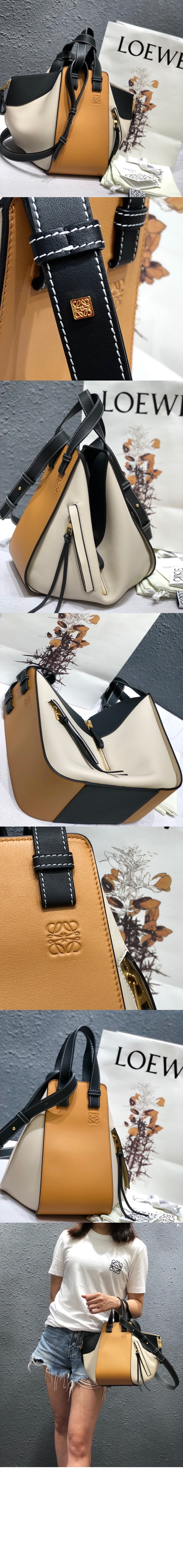 로에베 클래식 카프스킨 소재의 해먹 컴팩트 백